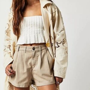 Free People High Waist Tan Shorts